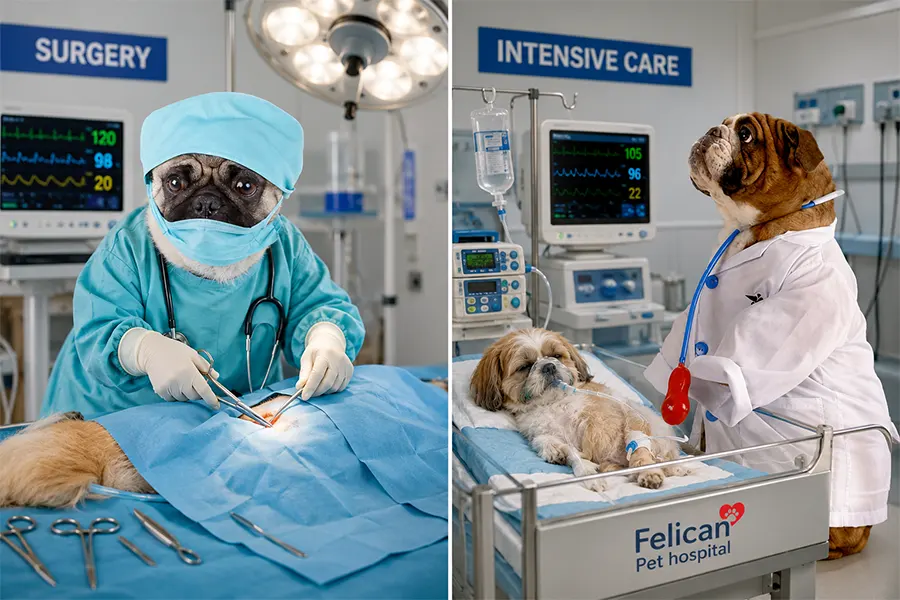 Intensive care support for pets at Felican