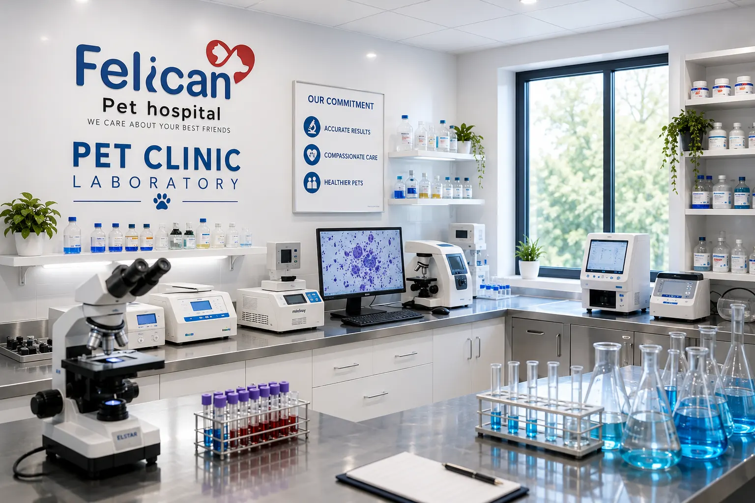 Veterinary clinical laboratory at Felican Pet Hospital