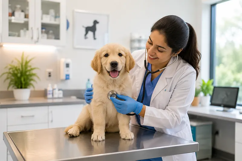 Veterinary examination for pet wellness